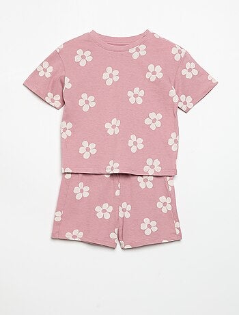 Pijama corto de 2 piezas de jersey estampado