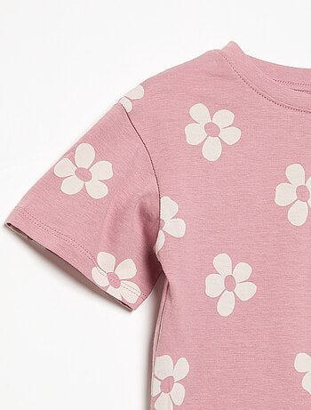 Pijama corto de 2 piezas de jersey estampado