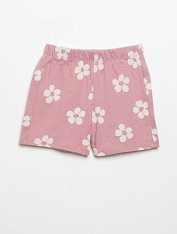 Pijama corto de 2 piezas de jersey estampado