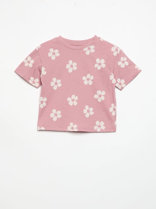 Pijama corto de 2 piezas de jersey estampado - Kiabi