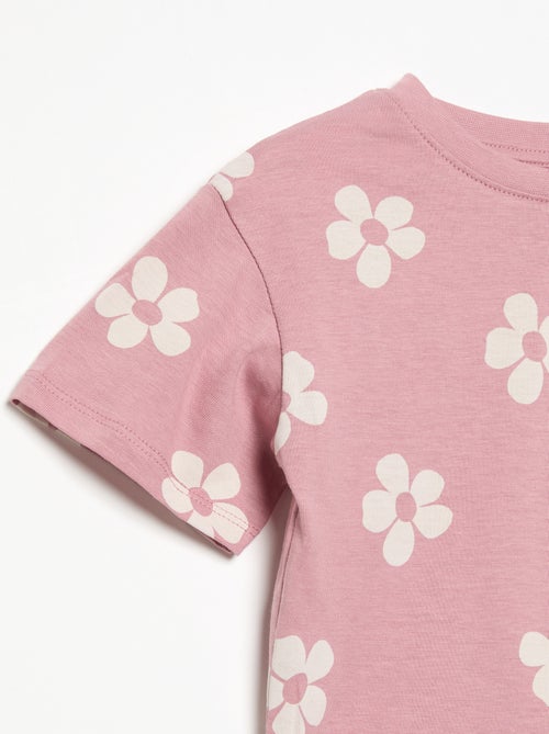 Pijama corto de 2 piezas de jersey estampado - Kiabi