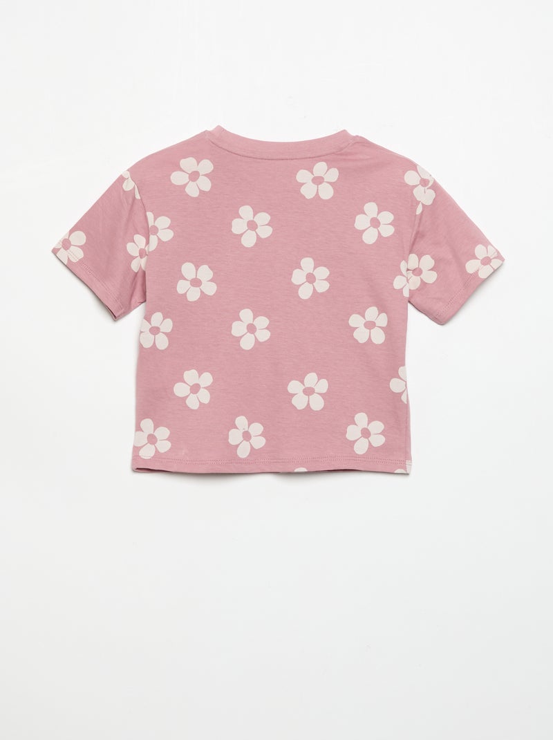 Pijama corto de 2 piezas de jersey estampado Rosa - Kiabi