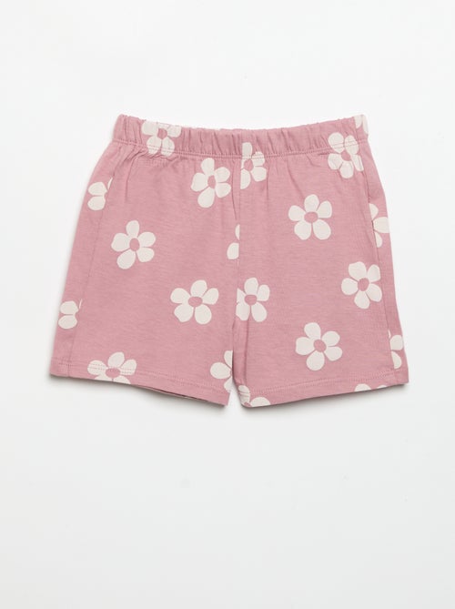 Pijama corto de 2 piezas de jersey estampado - Kiabi