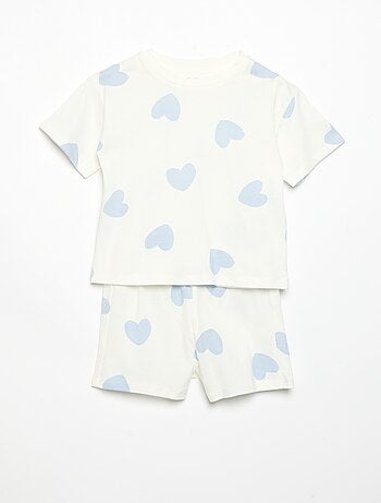 Pijama corto de 2 piezas de jersey estampado