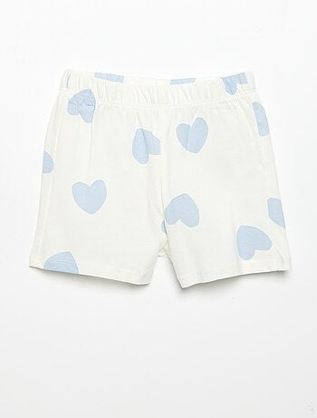 Pijama corto de 2 piezas de jersey estampado