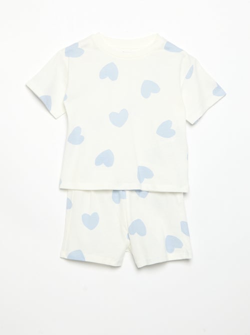 Pijama corto de 2 piezas de punto estampado - Kiabi