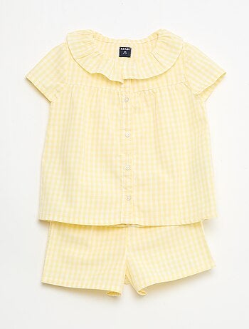 Pijama corto de 2 piezas en algodón