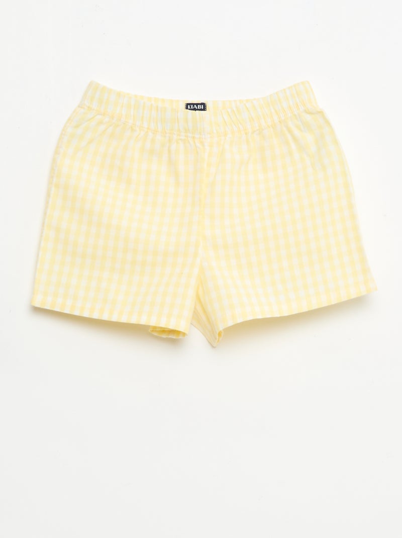 Pijama corto de 2 piezas en algodón Amarillo - Kiabi