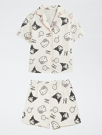 Pijama corto de 2 piezas en punto de algodón 'Hello Kitty'