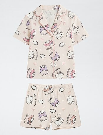 Pijama corto de 2 piezas en punto de algodón 'Hello Kitty'