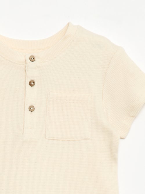 Pijama corto de 2 piezas en punto de canalé - Kiabi