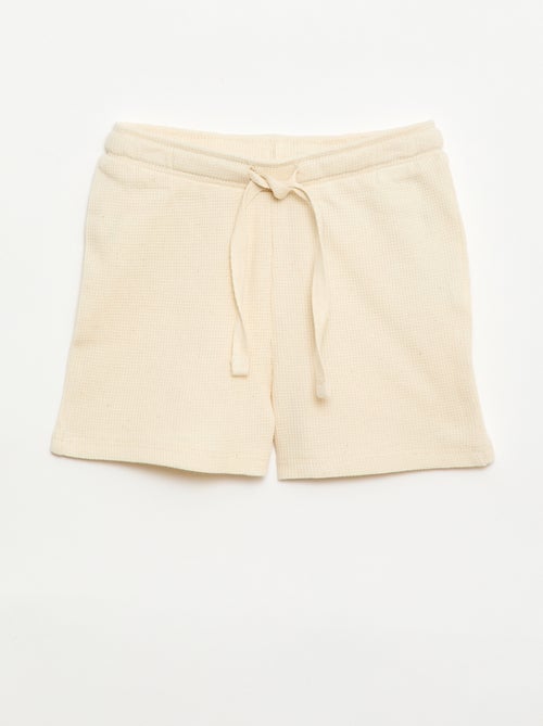 Pijama corto de 2 piezas en punto de canalé - Kiabi