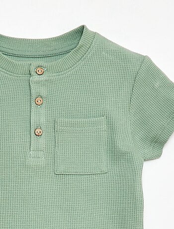 Pijama corto de 2 piezas en punto de canalé