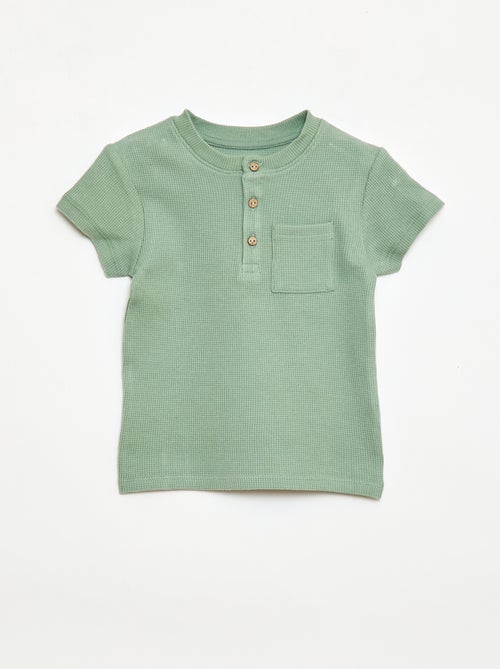 Pijama corto de 2 piezas en punto de canalé - Kiabi