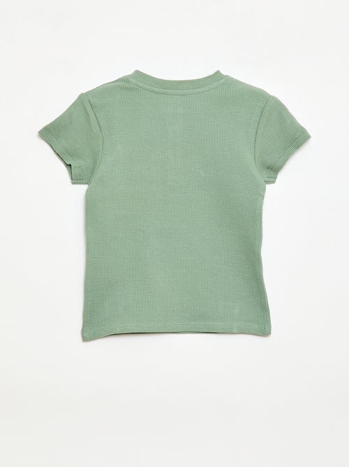 Pijama corto de 2 piezas en punto de canalé - Kiabi