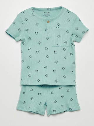 Pijama corto de 2 piezas estampado