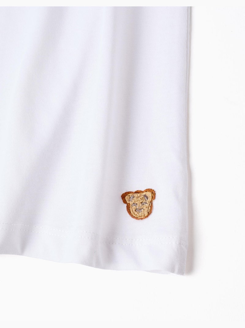 Pijama corto de algodón a rayas y corazones Blanco - Kiabi