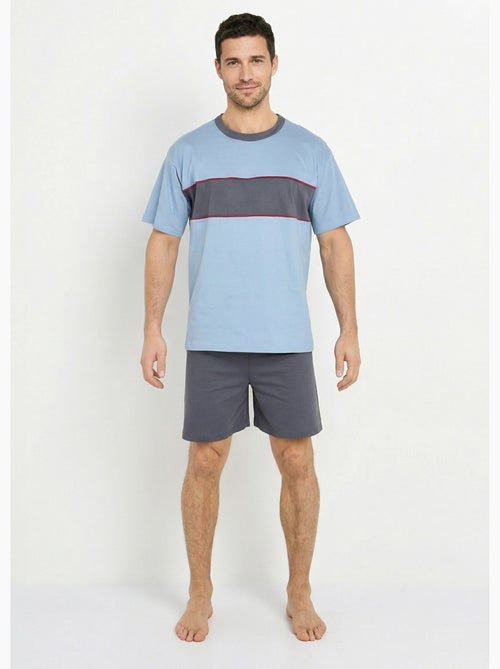 Pijama corto de algodón bicolor - Afibel - Kiabi