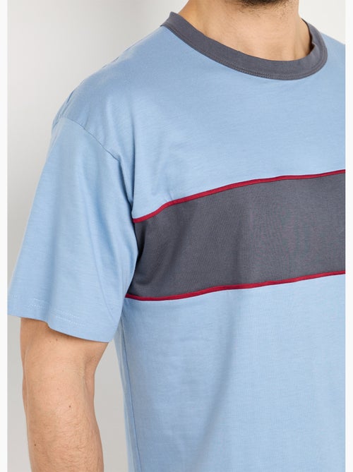 Pijama corto de algodón bicolor - Afibel - Kiabi