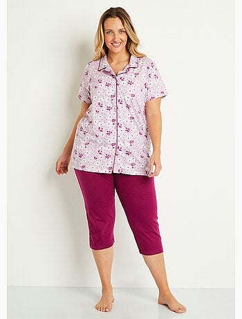 Pijama corto de algodón con botones - Afibel