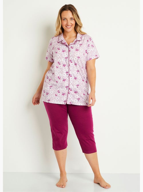 Pijama corto de algodón con botones - Afibel - Kiabi