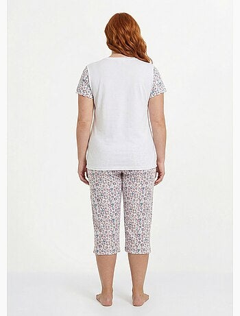 Pijama corto de algodón con cuello de pico y manga corta - Afibel
