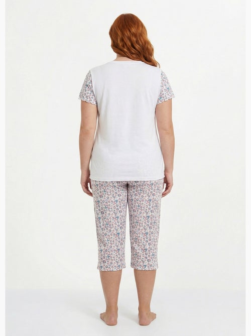 Pijama corto de algodón con cuello de pico y manga corta - Afibel - Kiabi