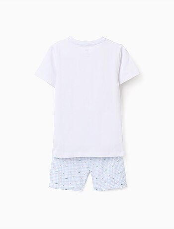 Pijama corto de algodón con estampado de cocodrilos