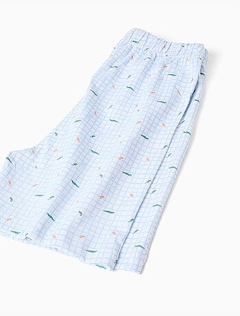 Pijama corto de algodón con estampado de cocodrilos