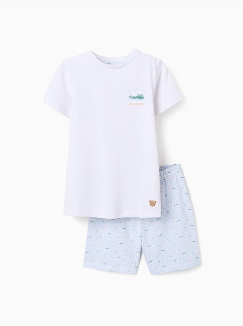 Pijama corto de algodón con estampado de cocodrilos - Kiabi