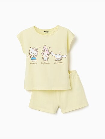 Pijama corto de algodón con estampado de Hello Kitty