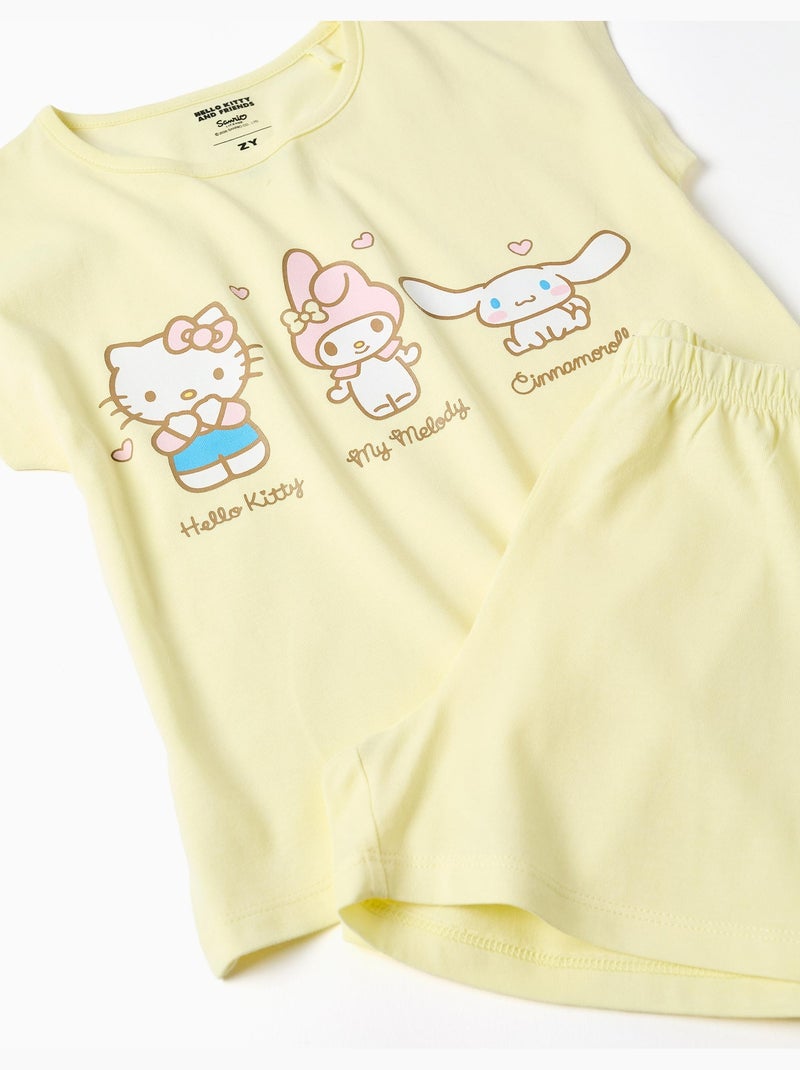 Pijama corto de algodón con estampado de Hello Kitty Amarillo claro - Kiabi