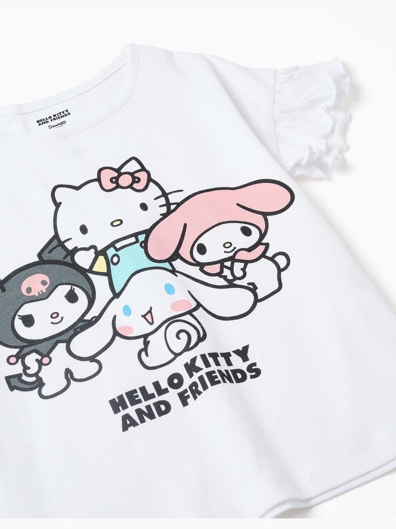 Pijama corto de algodón con estampado de Hello Kitty Blanco - Kiabi