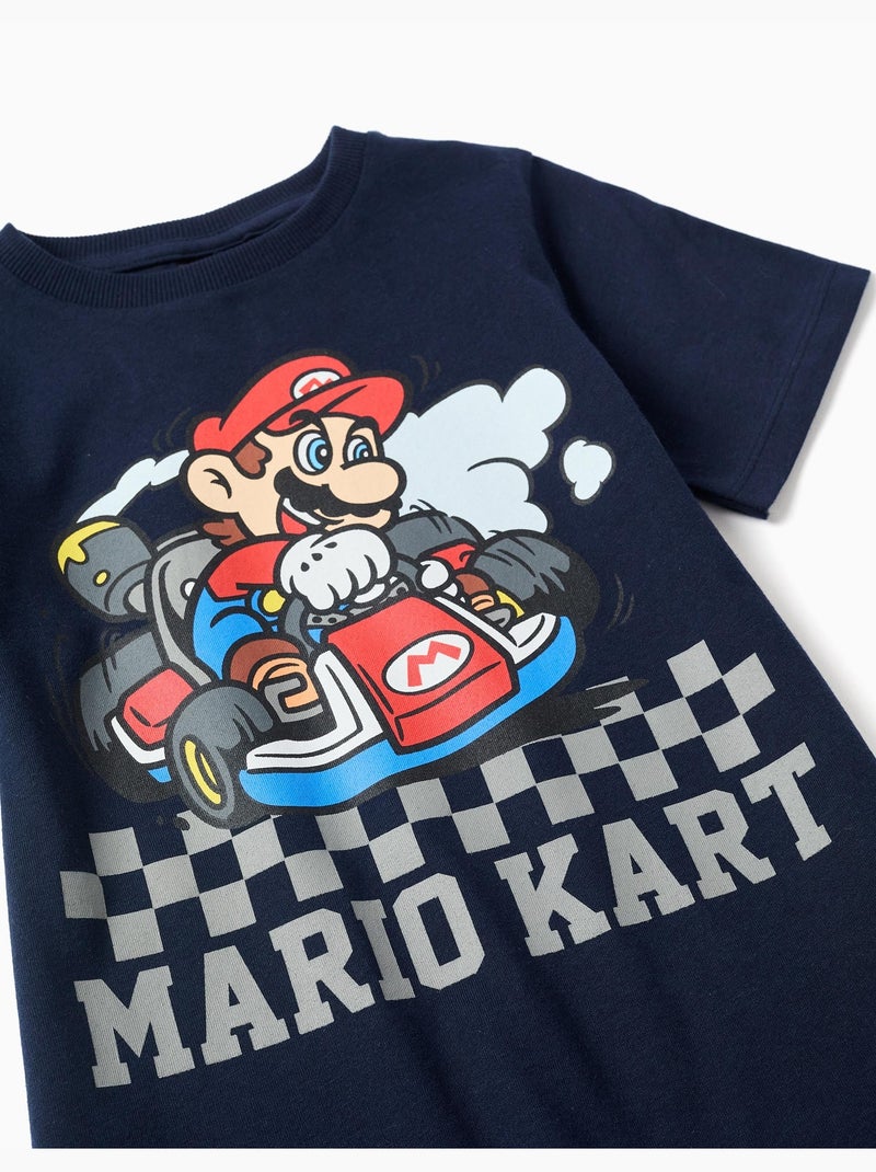 Pijama corto de algodón con estampado de Mario Kart Azul Azul - Kiabi