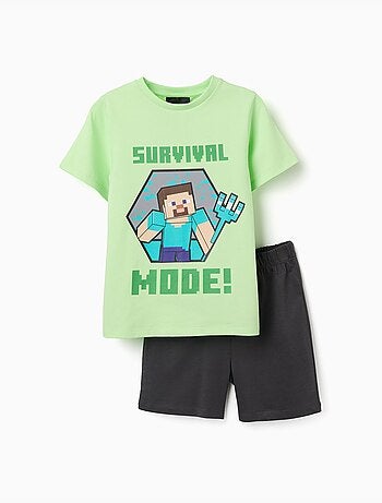 Pijama corto de algodón con estampado de Minecraft