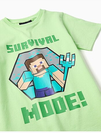 Pijama corto de algodón con estampado de Minecraft