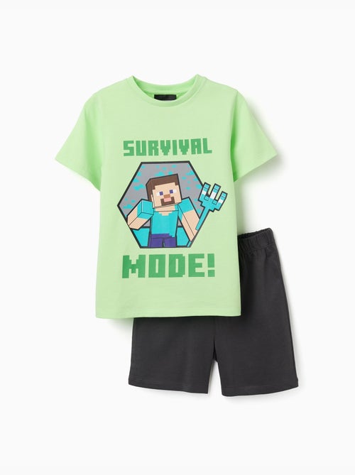 Pijama corto de algodón con estampado de Minecraft - Kiabi