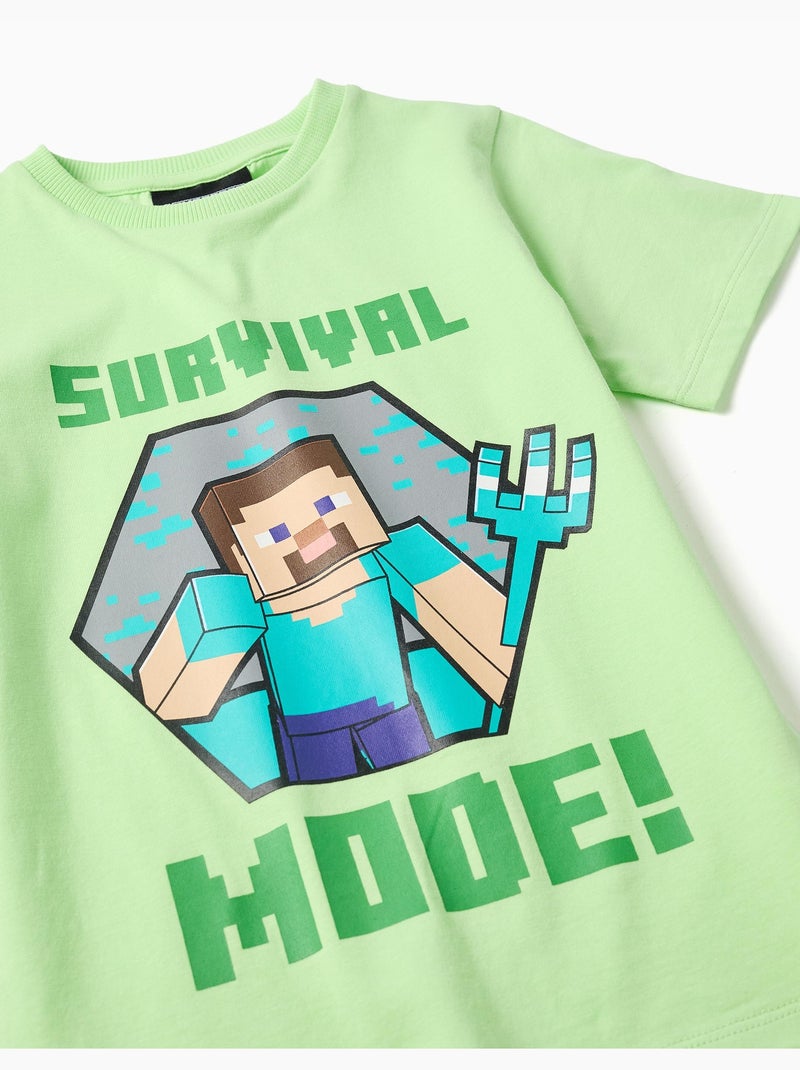 Pijama corto de algodón con estampado de Minecraft Verde claro - Kiabi