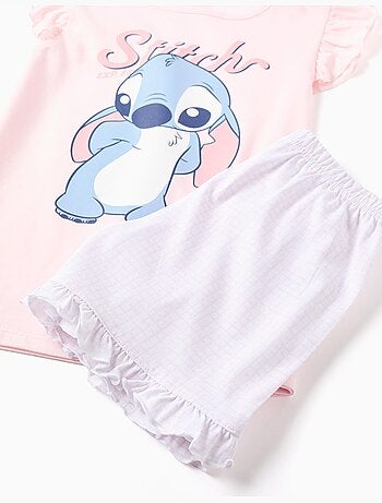 Pijama corto de algodón con estampado de Stitch