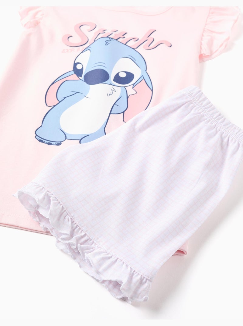 Pijama corto de algodón con estampado de Stitch Rosa claro - Kiabi