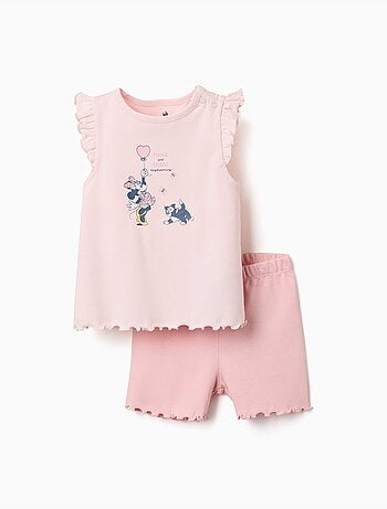 Pijama corto de algodón con Minnie y Figaro