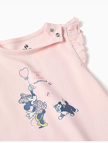 Pijama corto de algodón con Minnie y Figaro