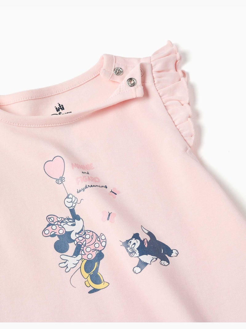 Pijama corto de algodón con Minnie y Figaro Rosa claro - Kiabi