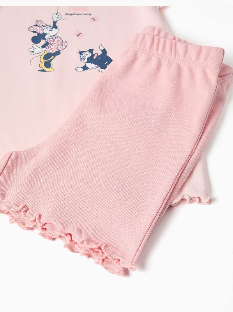 Pijama corto de algodón con Minnie y Figaro Rosa claro - Kiabi