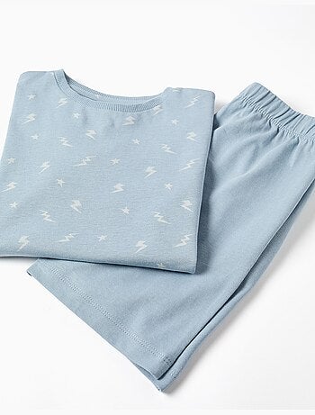 Pijama corto de algodón con motivo de rayos