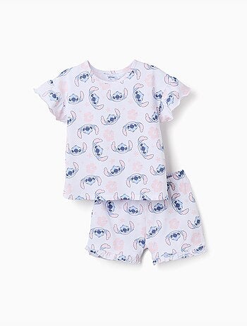 Pijama corto de algodón con motivo de Stitch
