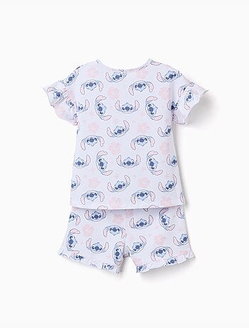 Pijama corto de algodón con motivo de Stitch