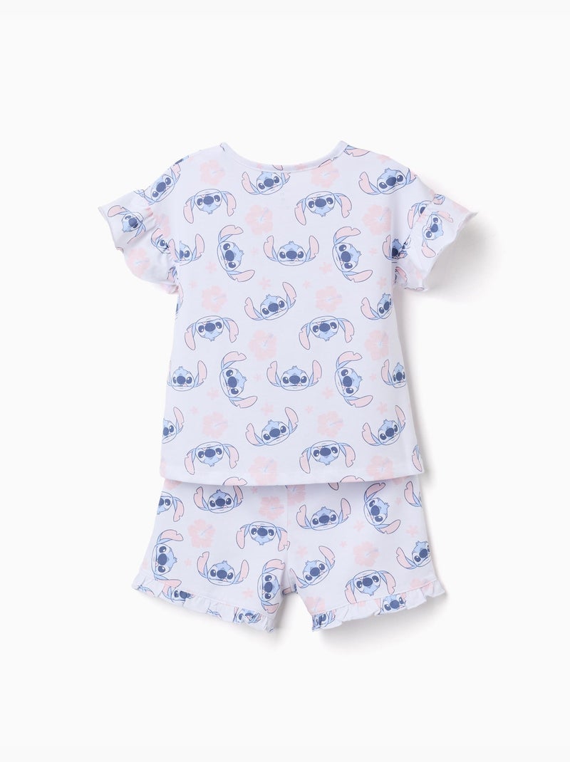 Pijama corto de algodón con motivo de Stitch Blanco - Kiabi