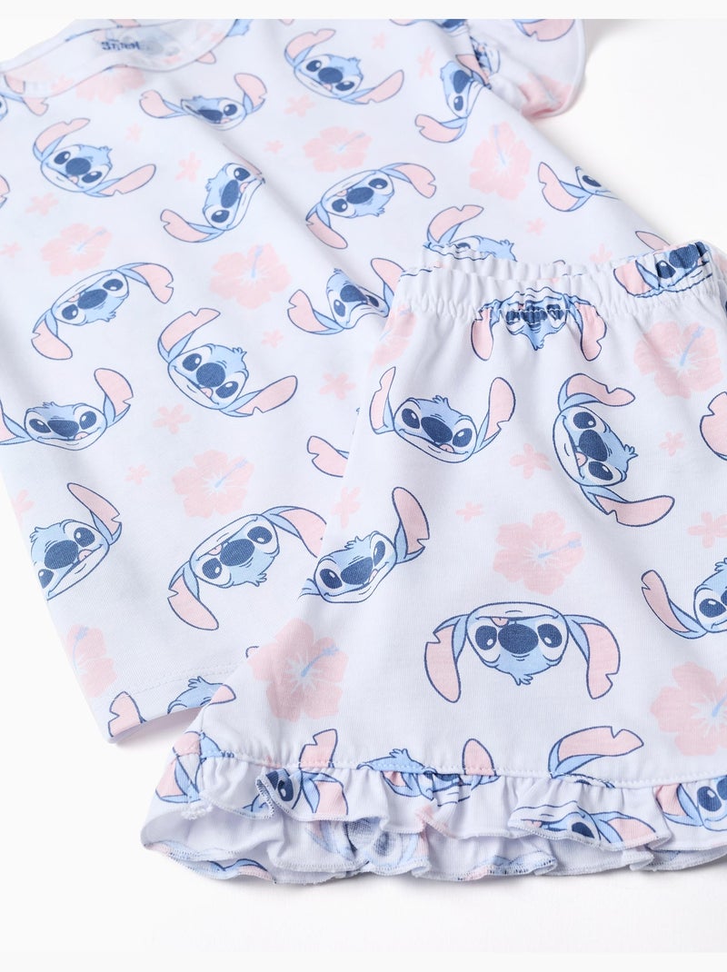 Pijama corto de algodón con motivo de Stitch Blanco - Kiabi
