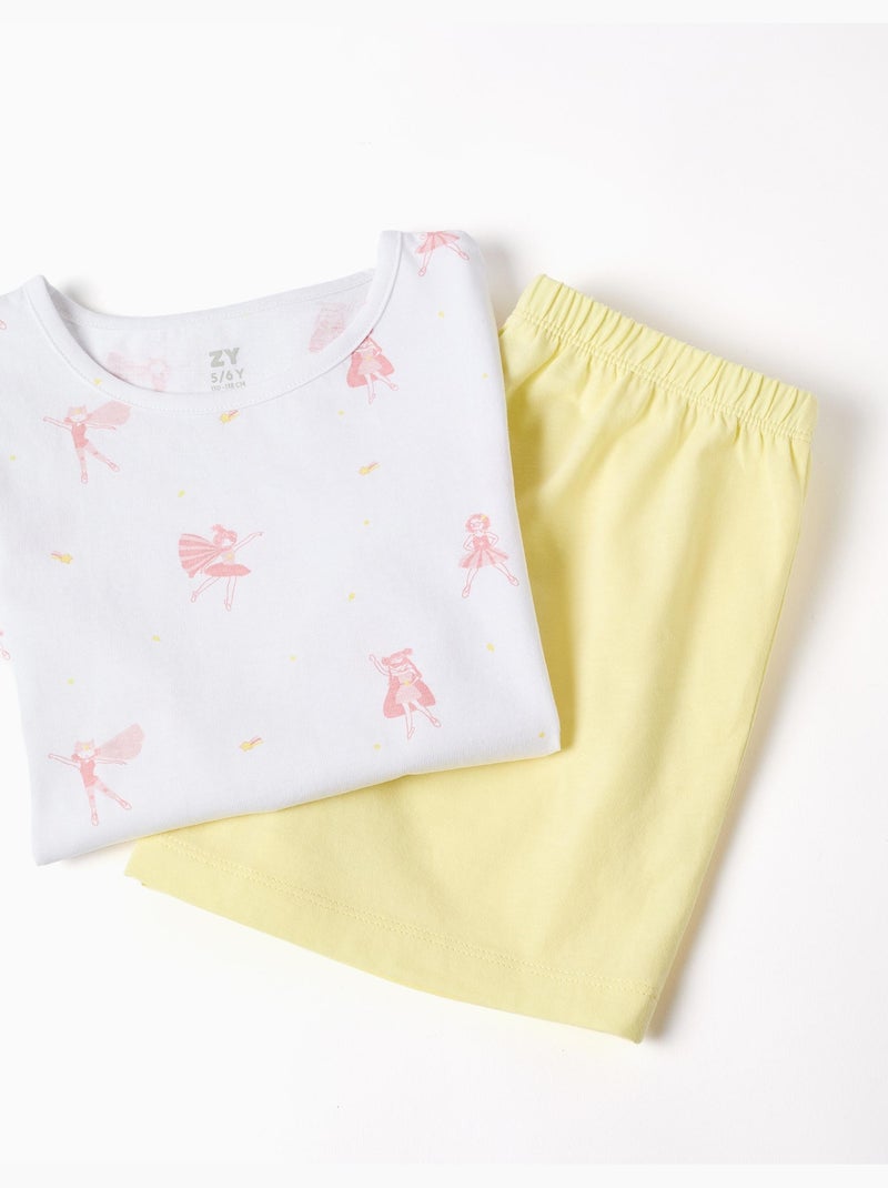 Pijama corto de algodón con motivo de superheroínas Multicolor - Kiabi